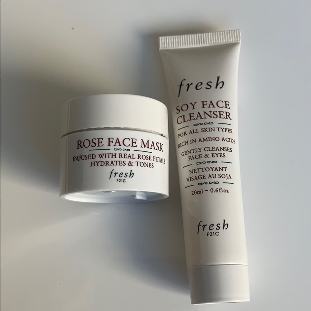 NWT Fresh rose face mask and soy face cleaner